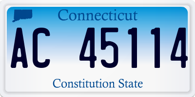 CT license plate AC45114