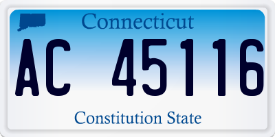 CT license plate AC45116