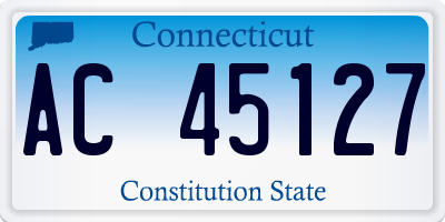 CT license plate AC45127