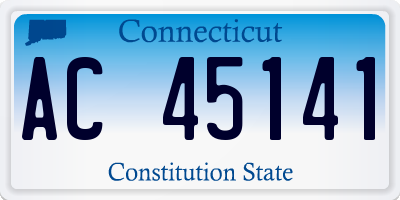 CT license plate AC45141