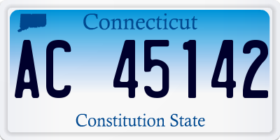 CT license plate AC45142