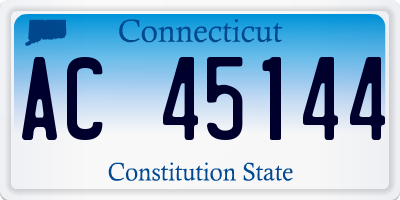 CT license plate AC45144