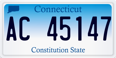 CT license plate AC45147