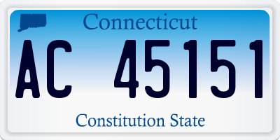 CT license plate AC45151