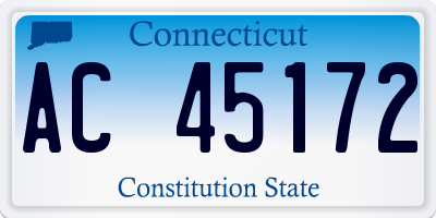 CT license plate AC45172