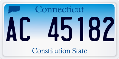 CT license plate AC45182