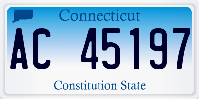 CT license plate AC45197