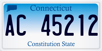 CT license plate AC45212