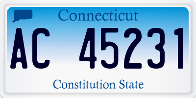 CT license plate AC45231