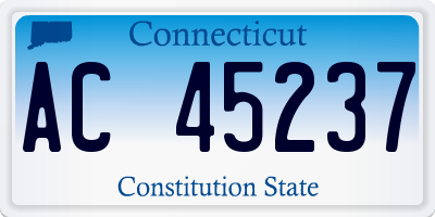 CT license plate AC45237