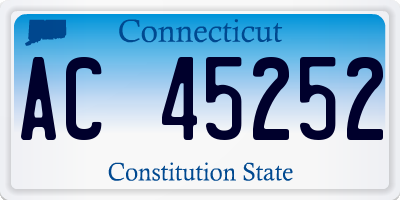 CT license plate AC45252