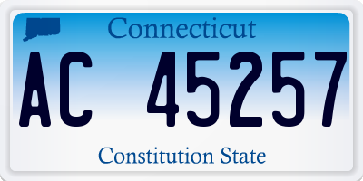 CT license plate AC45257
