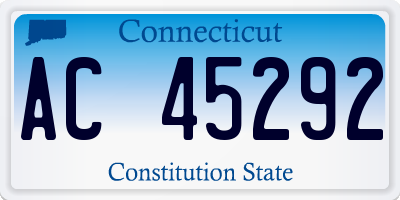 CT license plate AC45292