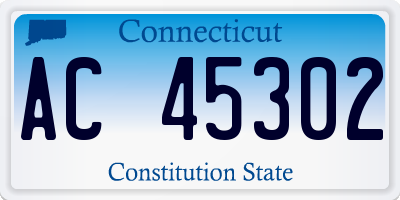 CT license plate AC45302