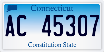 CT license plate AC45307