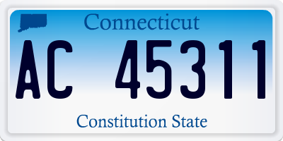 CT license plate AC45311