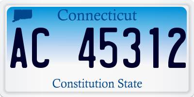 CT license plate AC45312
