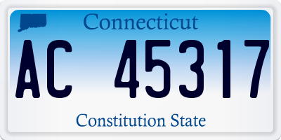CT license plate AC45317