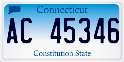 CT license plate AC45346