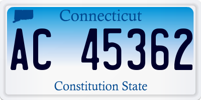 CT license plate AC45362
