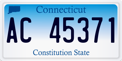 CT license plate AC45371