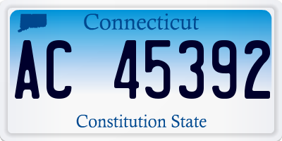 CT license plate AC45392
