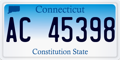 CT license plate AC45398
