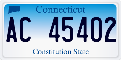 CT license plate AC45402