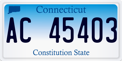 CT license plate AC45403