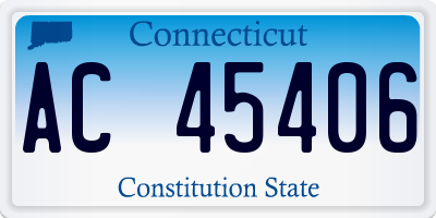 CT license plate AC45406
