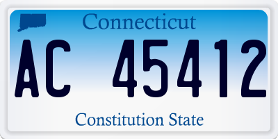 CT license plate AC45412