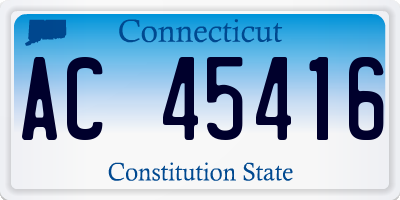 CT license plate AC45416