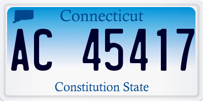 CT license plate AC45417