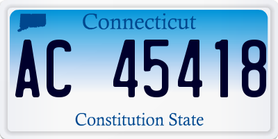 CT license plate AC45418