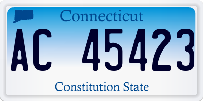 CT license plate AC45423