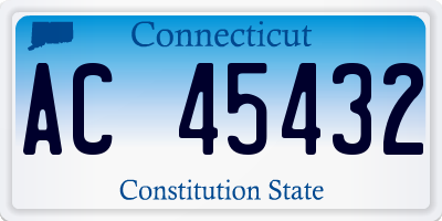 CT license plate AC45432