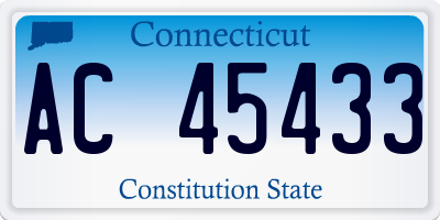 CT license plate AC45433