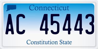 CT license plate AC45443