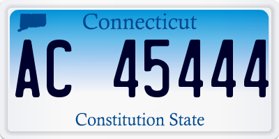 CT license plate AC45444