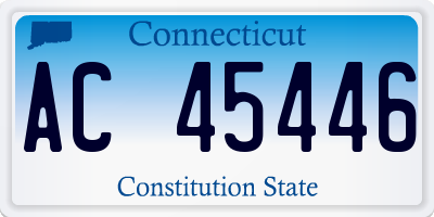 CT license plate AC45446