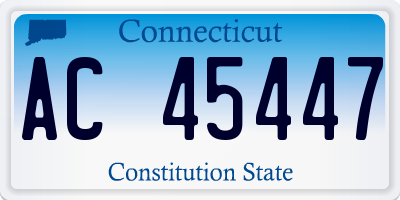 CT license plate AC45447