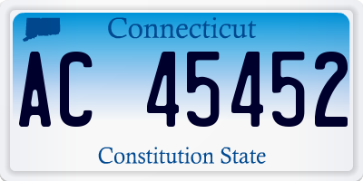 CT license plate AC45452