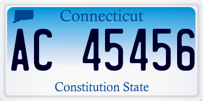 CT license plate AC45456