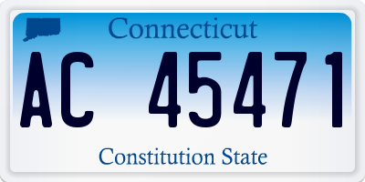 CT license plate AC45471