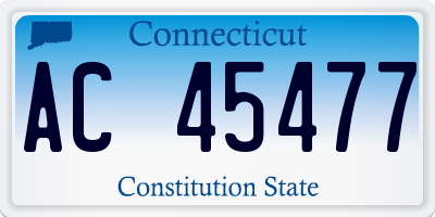 CT license plate AC45477