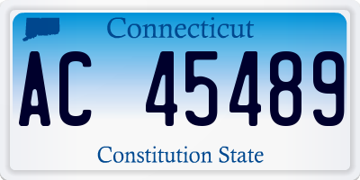 CT license plate AC45489