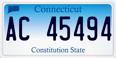 CT license plate AC45494