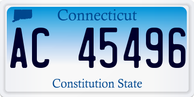 CT license plate AC45496