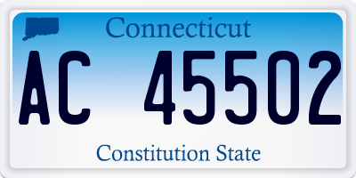 CT license plate AC45502