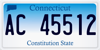 CT license plate AC45512